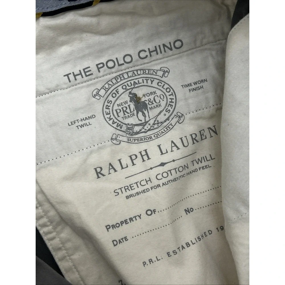 Polo Ralph Lauren Stretch Straight Fit Chino Pants Men 34x29 Gray Cotton Twill